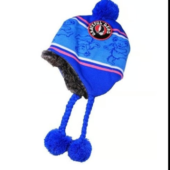 Grateful Dead Dancing Bears Ski Hat ~ Blue ~ Officially Licensed ~ Brand New! - Picture 1 of 2